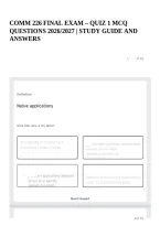 Comm 226 Final Exam &ndash; Quiz 1 Mcq Questions 2026&sol;2027 &vert; Study Guide And Answers