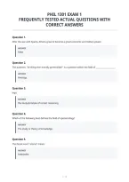 Phil 1301 Exam 1&NewLine;Frequently Tested Actual Questions With&NewLine;Correct Answers