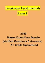 Investment Fundamentals Exam 1 &ndash; Study Guide&comma; Practice Questions and Key Concepts Review