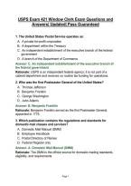 USPS Exam 421 Window Clerk Questions and Answers&vert; Updated&vert; Pass Guaranteed