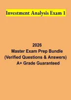 Investment Analysis Exam 1 &ndash; Study Guide&comma; Practice Questions and Investment Valuation Review