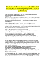 CPB Certification Exam with all Correct & 100&percnt; Verified Answers &vert;Actual Complete Update &vert;Already Graded A&plus; &lpar;Just Released&rpar;