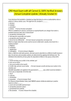 CPB Mock Exam with all Correct & 100&percnt; Verified Answers &vert;Actual Complete Update &vert;Already Graded A&plus;