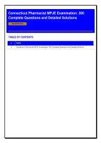  Connecticut Pharmacist MPJE Examination 2026 &vert; 300 Practice Questions & Detailed Solutions &vert; Exam Prep