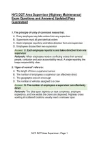 NYC DOT Area Supervisor &lpar;Highway Maintenance&rpar; Exam Questions and Answers&vert; Updated&vert; Pass Guaranteed