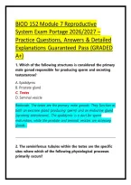 BIOD 152 Module 7 Reproductive System Exam Portage 2026&sol;2027 &ndash; Practice Questions&comma; Answers & Detailed Explanations Guaranteed Pass &lpar;GRADED A&plus;&rpar;