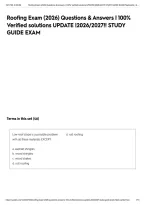 Roofing Exam &lpar;2026&rpar; Questions & Answers &vert; 100&percnt; Verified solutions UPDATE &vert;2026&sol;2027&excl;&excl; STUDY GUIDE EXAM&NewLine;
