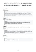 Primerica Life Insurance State Frequently Tested&NewLine;Actual Exam Questions With Correct Answers