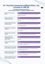 Psychiatric Assessment & Medical Ethics&lowbar; Key&NewLine;Concepts for CMN 548&NewLine;Exam-Ready Questions and Answers&NewLine;LATEST UPDATE 2026&sol;2027 &vert; PREMIUM ACADEMIC EDITION