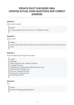 Private Pilot Checkride Oral&NewLine;Updated Actual Exam Questions And Correct&NewLine;Answers