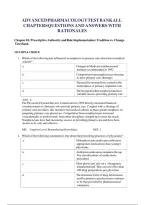 Advanced Pharmacology Test Bank&comma; Questions And Answers With Rationales