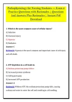 Pathophysiology for Nursing Students &mdash; Exam 2 &NewLine;Practice Questions with Rationales &vert; Questions &NewLine;And Answers Plus Rationales &vert; Instant Pdf &NewLine;Download