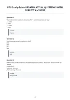 Ptu Study Guide Updated Actual Questions With&NewLine;Correct Answers