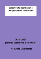 Barber State Board Exam &vert; Comprehensive Study Guide PDF &vert; New Release &vert; Grade A&plus; &vert; 2026&sol;2027&NewLine;