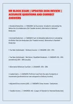 Hr Block Exam &vert; Updated 2026 Review &vert;&NewLine;Accurate Questions And Correct&NewLine;Answers