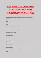 Acls Practice Questions &NewLine;Questions And Well &NewLine;Verified Answers&excl;&excl;&excl; 2026