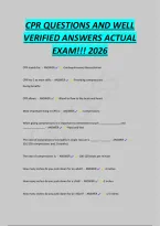 Cpr Questions And Well &NewLine;Verified Answers Actual &NewLine;Exam&excl;&excl;&excl; 2026