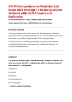 ATI PN Comprehensive Predictor Exit Exam 2026 Package &vert; 3 Exam Questions Versions with NGN Answers and Rationales