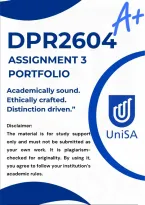DPR2604 Assignment 3 Semester 2 &ast;COMPLETE ANSWERS&ast; Due Date 22 October 2026  &lpar;BEST ANSWERS FOR THIS PORTFOLIO&rpar;