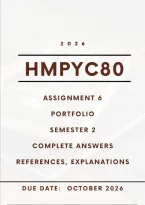 HMPYC80 Assignment 6 Portfolio &lpar;Year Module&rpar; - Answers &vert; Due Date October 2026
