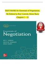 Test Bank for Essentials of Negotiation&comma; 7th Edition by Roy Lewicki and Bruce Barry &vert; Chapters 1&ndash;12