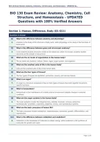 Package deal For BIO 130  EXAMS all with UPDATED Questions and 100&percnt; Verified Answers