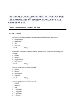 Test Bank for Radiographic Pathology for Technologists 8th Edition by Kathryn L&period; Kowalczyk and Mace