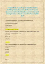 Virginia RBC Exam Prep&sol;Virginia Residential &NewLine;Building Contractor Exam With Actual Correct &NewLine;Questions And Verified Detailed Answers&vert; Currently &NewLine;Testing Version &vert; Already Graded A&plus;&vert;Newest &vert;2026 &NewLine;2027