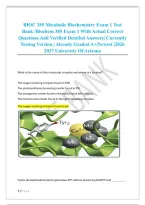 BIOC 385 Metabolic Biochemistry Exam 1 Test &NewLine;Bank &sol;Biochem 385 Exam 1 With Actual Correct &NewLine;Questions And Verified Detailed Answers&vert; Currently &NewLine;Testing Version &vert; Already Graded A&plus;&vert;Newest &vert;2026 &NewLine;2027 University Of Arizona