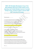 BIOC 385 Metabolic Biochemistry Exam 4 Test &NewLine;Bank &sol;Biochem 385 Exam 4 With Actual Correct &NewLine;Questions And Verified Detailed Answers&vert; Currently &NewLine;Testing Version &vert; Already Graded A&plus;&vert;Newest &vert;2026 &NewLine;2027 University Of Arizona 