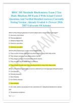 BIOC 385 Metabolic Biochemistry Exam 2 Test &NewLine;Bank &sol;Biochem 385 Exam 2 With Actual Correct &NewLine;Questions And Verified Detailed Answers&vert; Currently &NewLine;Testing Version &vert; Already Graded A&plus;&vert;Newest &vert;2026 &NewLine;2027 University Of Arizona