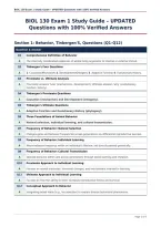BIOL 130 Exam 1 Study Guide &ndash; UPDATED&NewLine;Questions with 100&percnt; Verified Answers