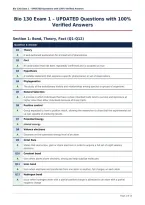 Bio 130 Exam 1 &ndash; UPDATED Questions with 100&percnt;&NewLine;Verified Answers