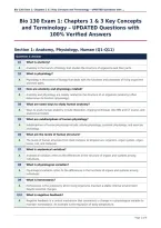 Bio 130 Exam 1&colon; Chapters 1 & 3 Key Concepts&NewLine;and Terminology &ndash; UPDATED Questions with&NewLine;100&percnt; Verified Answers