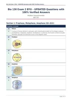 Bio 130 Exam 2 BYU &ndash; UPDATED Questions with&NewLine;100&percnt; Verified Answers