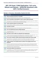 BIO 130 Exam 2 DNA Replication&comma; Cell cycle&comma;&NewLine;Mitosis and Meiosis &ndash; UPDATED Questions with&NewLine;100&percnt; Verified Answers