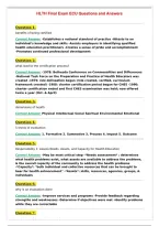 HLTH Final Exam ECU Questions and Answers