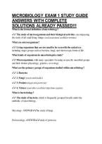 Microbiology Exam 1 Study Guide Answers With Complete Solutions Already Passed&excl;&excl;&excl;