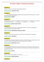 HLT Exam 2 Chapter 7 Questions and Answers