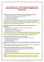 San Francisco 1241 &ndash; Human Resources Analyst Exam&NewLine;UPDATED QUESTIONS AND CORRECT ANSWERS WITH&NewLine;RATIONALES&period;