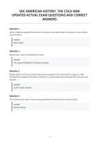 Sdc American History&comma; The Cold War&NewLine;Updated Actual Exam Questions And Correct&NewLine;Answers&NewLine;