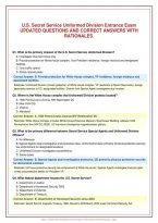 U&period;S&period; Secret Service Uniformed Division Entrance Exam&NewLine;UPDATED QUESTIONS AND CORRECT ANSWERS WITH&NewLine;RATIONALES&period;
