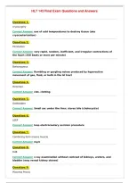 HLT 143 Final Exam Questions and Answers