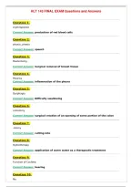 HLT 143 FINAL EXAM Questions and Answers