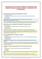 Fundamentals of IV Therapy CNJNE IV Certification Exam&NewLine;UPDATED QUESTIONS AND CORRECT ANSWERS WITH&NewLine;RATIONALES&period;