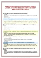 IBHRE Certified Electrophysiology Specialist &ndash; Pediatric&NewLine;&lpar;CEPS-P&rpar; EXAM UPDATED QUESTIONS AND CORRECT&NewLine;ANSWERS WITH RATIONALES&period;