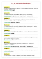 HLT 143 Test 1 Questions and Answers