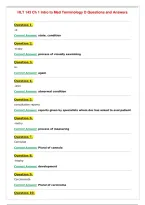 HLT 143 Ch 1 Intro to Med Terminology D Questions and Answers