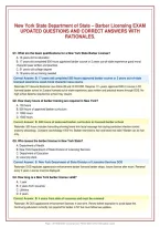 New York State Department of State &ndash; Barber Licensing EXAM&NewLine;UPDATED QUESTIONS AND CORRECT ANSWERS WITH&NewLine;RATIONALES&period;