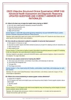 OSCE &lpar;Objective Structured Clinical Examination&rpar; NRNP 5100&NewLine;Advanced Health Assessment and Diagnostic Reasoning&NewLine;UPDATED QUESTIONS AND CORRECT ANSWERS WITH&NewLine;RATIONALES&period;